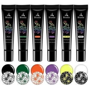 img 2 attached to 💅 12 Color Pack of Nail Stamping Polish Gel: UV LED Gel Polish for Stamped Nail Art with Special Polish Gel - 8ML