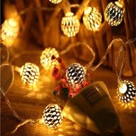 🌞 dephen solar string lights - 15ft outdoor string lights 20 led solar christmas lights waterproof warm white moroccan string lights for patio garden party festival xmas tree логотип