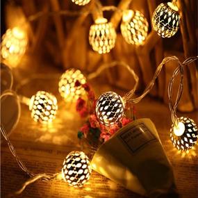 img 4 attached to 🌞 Dephen Solar String Lights - 15ft Outdoor String Lights 20 LED Solar Christmas Lights Waterproof Warm White Moroccan String Lights for Patio Garden Party Festival Xmas Tree
