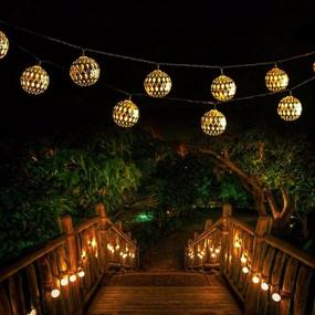 img 1 attached to 🌞 Dephen Solar String Lights - 15ft Outdoor String Lights 20 LED Solar Christmas Lights Waterproof Warm White Moroccan String Lights for Patio Garden Party Festival Xmas Tree