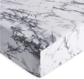 img 1 attached to 🛏️ Stylish and Cozy Marble Sheet Set in Black, White, and Gray for Full Size Beds – Wake In Cloud