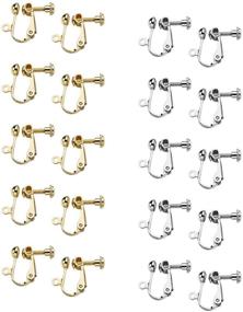 img 4 attached to UKER 20PCS Clip-on Earring Converter Components with Screw Adjustment - Ideal for Non-Pierced DIY