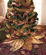 exquisite gold poinsettia tree skirt: elevate your christmas decor logo