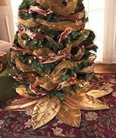 img 2 attached to Exquisite Gold Poinsettia Tree Skirt: Elevate Your Christmas Decor