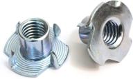🔩 200pc 3/8"-16 zinc plated steel t-nuts with pronged tee nut design - ideal for wood, rock climbing holds, and cabinetry (3/8"-16 x 7/16" screw thread, 200 pack) logo