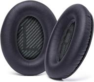 🎧 improved replacement ear pads for bose qc35 & qc35ii headphones - wc wicked cushions: softer leather, luxurious memory foam, enhanced thickness, extra durability (black) logo