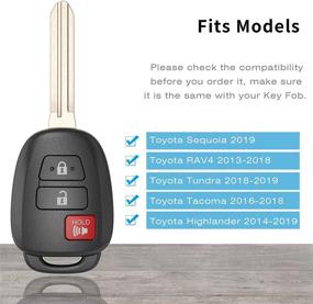 img 2 attached to 🔑 Keyless Entry Remote Control Key Fob for Toyota Sequoia 2020/Tacoma 2019/Tundra 2018-2019