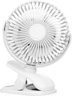 👶 clip on stroller fan: rechargeable battery operated mini desk fan - ultra-quiet & portable for baby carriage, office, home, outdoor (white) logo