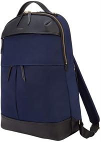 img 2 attached to 🎒 Targus Newport Backpack - Sleek Travel Laptop Bag with Water-Repellent Nylon, Premium Metallic Hardware, Wireless Charging Pocket, Protective Sleeve for 15-Inch Laptop - Navy Blue (Model: TSB94501BT)