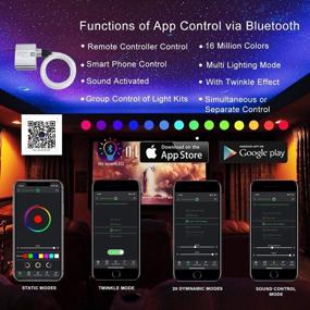 img 2 attached to Enhanced AKEPO Car Home APP Fiber Optic Lights kit 10W RGBW Twinkle + Music Effect Star Ceiling Sky Light, Optical Fiber Cable 450 Strands 0.03in/0.75mm 9.8ft/3m+ 28key RF Remote Control