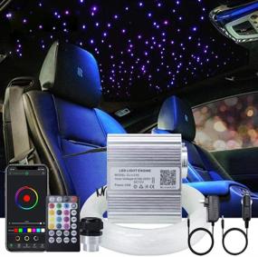 img 4 attached to Enhanced AKEPO Car Home APP Fiber Optic Lights kit 10W RGBW Twinkle + Music Effect Star Ceiling Sky Light, Optical Fiber Cable 450 Strands 0.03in/0.75mm 9.8ft/3m+ 28key RF Remote Control