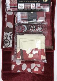 img 1 attached to 🛁 WPM WORLD PRODUCTS MART Riely 18-Piece Bathroom Set: Complete Bathroom Décor in Burgundy - 2 Rugs, 1 Fabric Shower Curtain, 12 Fabric Covered Rings, 3-Piece Decorative Towel Set