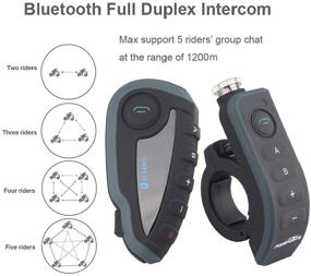 img 1 attached to 📞 Vnetphone V8 BT 3.0 Bluetooth Интерком с водонепроницаемым шлемным интерфонным гарнитуром - подключение до 5 ездоков на расстоянии до 1200 метров для беспроводной связи, раций, MP3/GPS & совместимость с FM.