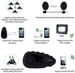 img 3 attached to 📞 Vnetphone V8 BT 3.0 Bluetooth Интерком с водонепроницаемым шлемным интерфонным гарнитуром - подключение до 5 ездоков на расстоянии до 1200 метров для беспроводной связи, раций, MP3/GPS & совместимость с FM.