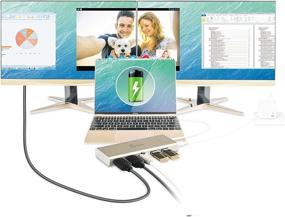 img 1 attached to j5create USB-C Mini Dock- Type C Hub: 2X 4K HDMI, 2X USB 3.0, Ethernet & Power Delivery 2.0