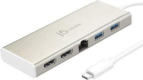 img 4 attached to j5create USB-C Mini Dock- Type C Hub: 2X 4K HDMI, 2X USB 3.0, Ethernet & Power Delivery 2.0