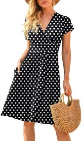 img 4 attached to 👗 Stylish LILBETTER Women's Summer Casual Dress with Pockets: Short Sleeve V-Neck Party Dress for Effortless Elegance