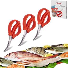 img 4 attached to 🦀 Set of 3 Joyce Lindberg Kitchen Seafood Scissors - Ideal for Seafood, Fish, Crab, Shrimp, and Lobster