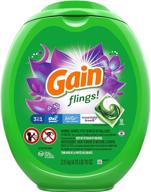 🌙 gain flings! laundry detergent pacs, moonlight breeze scent, 96 count - highly efficient (he) logo