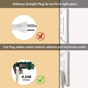 img 1 attached to FIRMERST Low Profile Flat Plug 🔌 Extension Cord - 1875W, 1ft, 14AWG, 15A, White