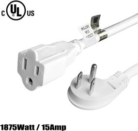 img 3 attached to FIRMERST Low Profile Flat Plug 🔌 Extension Cord - 1875W, 1ft, 14AWG, 15A, White