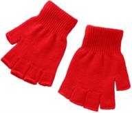stay warm and stylish with knitted finger mittens typing gloves for boys' accessories logo