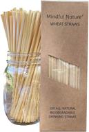 🌾 environmental-friendly mindful nature wheat straws - 100 all-natural drinking straws - eco-conscious, single-use, disposable, biodegradable, & compostable logo