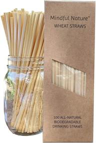 img 4 attached to 🌾 Environmental-friendly Mindful Nature Wheat Straws - 100 All-Natural Drinking Straws - Eco-Conscious, Single-Use, Disposable, Biodegradable, & Compostable