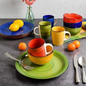 img 2 attached to 🍽️ Gibson Home 95631 12RM Dinnerware Assorted: Dazzling and Versatile Tableware Collection