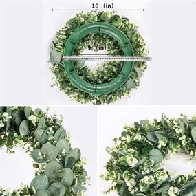 img 1 attached to MELAJIA Eucalyptus Wreaths Artificial Outdoor