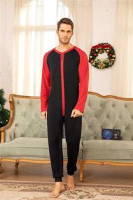 img 3 attached to 🔥 Ultra Soft Thermal Union Suit One Piece Pajama for Men with Butt Flap Sleepwear - Hotouch Onesie Pajamas S-XXL