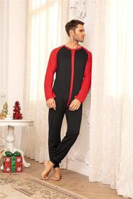 img 1 attached to 🔥 Ultra Soft Thermal Union Suit One Piece Pajama for Men with Butt Flap Sleepwear - Hotouch Onesie Pajamas S-XXL