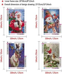 img 3 attached to Преобразите свой дом с помощью набора UPINS 4 Pack Christmas DIY 5D Diamond Art Painting Kits - обязательное рукоделие для взрослых!