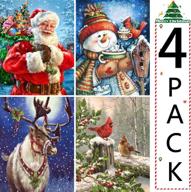 преобразите свой дом с помощью набора upins 4 pack christmas diy 5d diamond art painting kits - обязательное рукоделие для взрослых! логотип