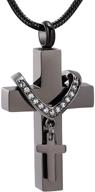 stainless steel cross memorial ashes urn pendant necklace - exquisite keepsake jewelry logo