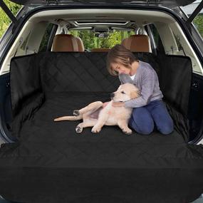 img 3 attached to Water-Resistant SUV Dog Cargo Cover with Side Walls Protector, Bumper Flap, and Non-Slip Backing - FunniPets Quilted Pet Seat Cover, Large Size Universal Fit