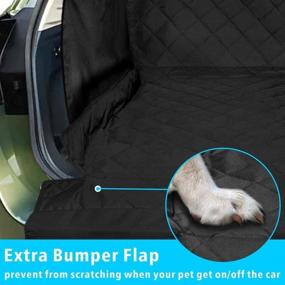 img 1 attached to Water-Resistant SUV Dog Cargo Cover with Side Walls Protector, Bumper Flap, and Non-Slip Backing - FunniPets Quilted Pet Seat Cover, Large Size Universal Fit