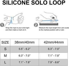 img 2 attached to 🔗 Силиконовые ремешки Solo Loop для Apple Watch 38 мм 40 мм 42 мм 44 мм - растяжимый силиконовый плетеный эластичный спортивный ремешок | Совместим с iWatch Series 6/5/4/3/2/1/SE