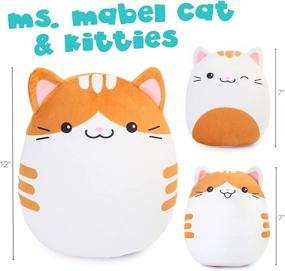 img 3 attached to 🐱 Set of 3 BenBen Cat Plush Pillows - 12'' and 7'' Squishy Kitty Stuffed Animal Toys, Hugging Pillows, Soft Cushion Gifts for Kids, Girls, Boys