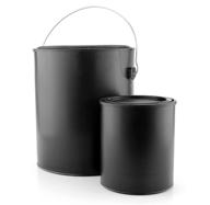 🎨 black paint cans: 1 gallon & quart plastic containers for paints, varnishes, & crafts - matte finish, all-plastic, snap-tight lids logo