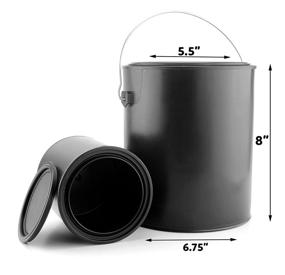 img 2 attached to 🎨 Black Paint Cans: 1 Gallon & Quart Plastic Containers for Paints, Varnishes, & Crafts - Matte Finish, All-Plastic, Snap-Tight Lids