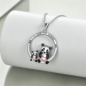 img 3 attached to YFN Sterling Silver Panda Necklace - Adorable Animal Pendant for Women, Girls & Teens - Ideal Gift for Panda Lovers, Mother, and Daughter - Cute Panda Jewelry