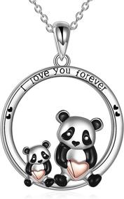 img 4 attached to YFN Sterling Silver Panda Necklace - Adorable Animal Pendant for Women, Girls & Teens - Ideal Gift for Panda Lovers, Mother, and Daughter - Cute Panda Jewelry