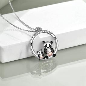 img 2 attached to YFN Sterling Silver Panda Necklace - Adorable Animal Pendant for Women, Girls & Teens - Ideal Gift for Panda Lovers, Mother, and Daughter - Cute Panda Jewelry