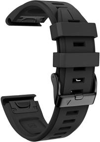 img 3 attached to 🕶️ ANCOOL Compatible 20mm Silicone Watch Bands for Fenix 5S Plus/6S/6S Pro - Easy Fit Replacement Bands in Black