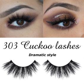 img 2 attached to Cuckoo 3D Faux Mink Lashes 303 - Handmade, Dramatic Fiber False Eyelashes (3 Pairs) from Korea