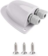 🏢 bougerv white double cable entry gland box for rvs, boats, and yachts - waterproof abs solar entry housing for roofs (white) logo