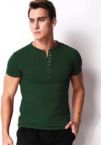 img 3 attached to 👕 MODCHOK Men's Sleeve Henley Fashion Buttoned Shirt