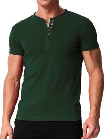 img 4 attached to 👕 MODCHOK Men's Sleeve Henley Fashion Buttoned Shirt