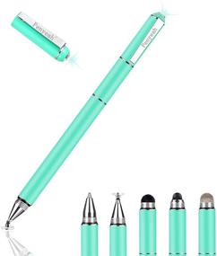 img 4 attached to ✍️ Penyeah Diamond Stylus Pen for iPad, Multi-Tip Disc/Mesh Fiber Touch Screen Pen, Office/School Supplies, Compatible with Apple/Android Phones, Tablets, Microsoft Surface Laptop - Blueish Green